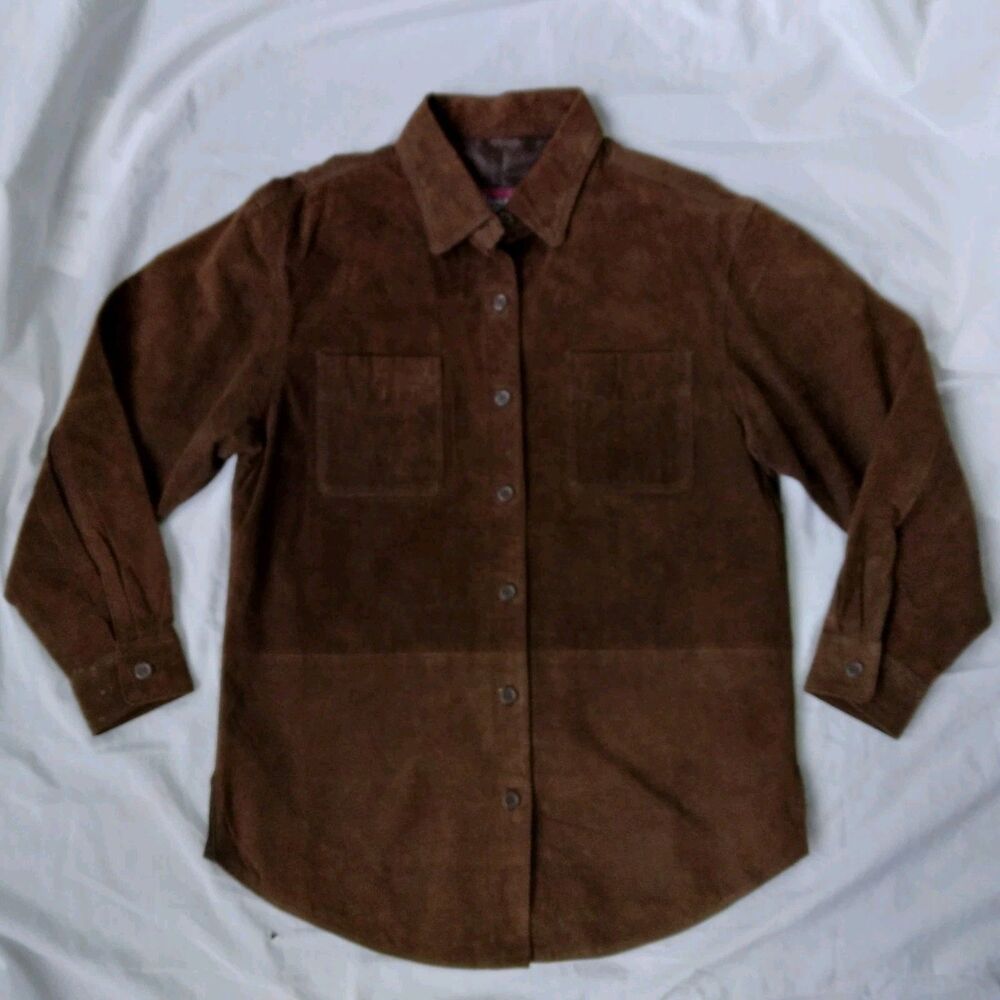Denim & Co. Jeanswear Leather Shirt Jacket Western Cowboy Farm Men's Size S